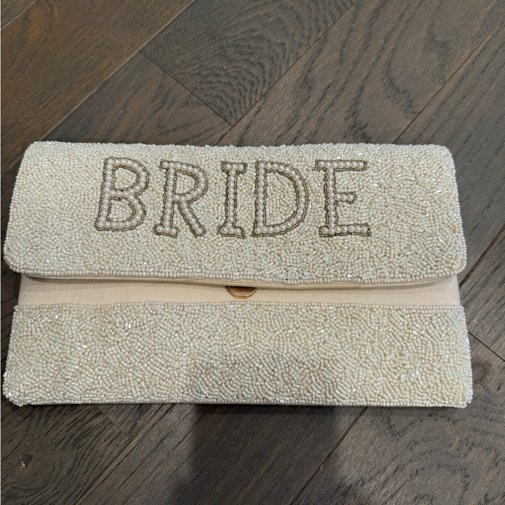 Francesca's Collections Beaded Bride Clutch - Cream